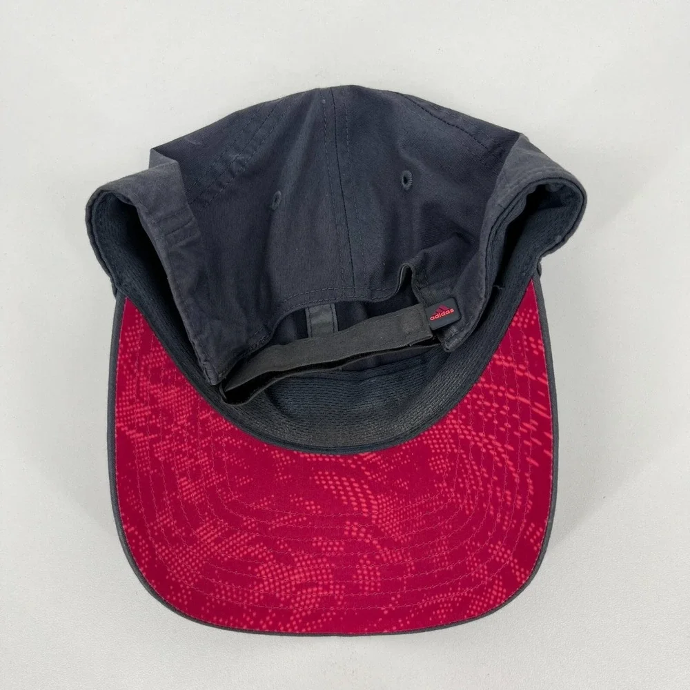 Adidas Climalite Navy Blue Pink Logo Adjustable Baseball Cap Hat
